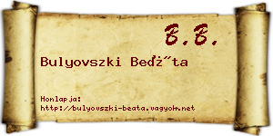Bulyovszki Beáta névjegykártya